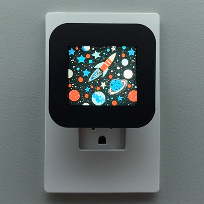 Space, Rocket Ship and Planets Night Light