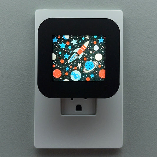 Space, Rocket Ship and Planets Night Light