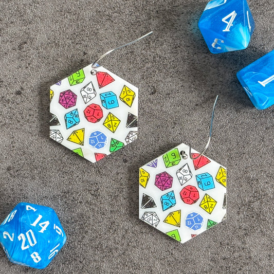 Hexagon Dice Earrings
