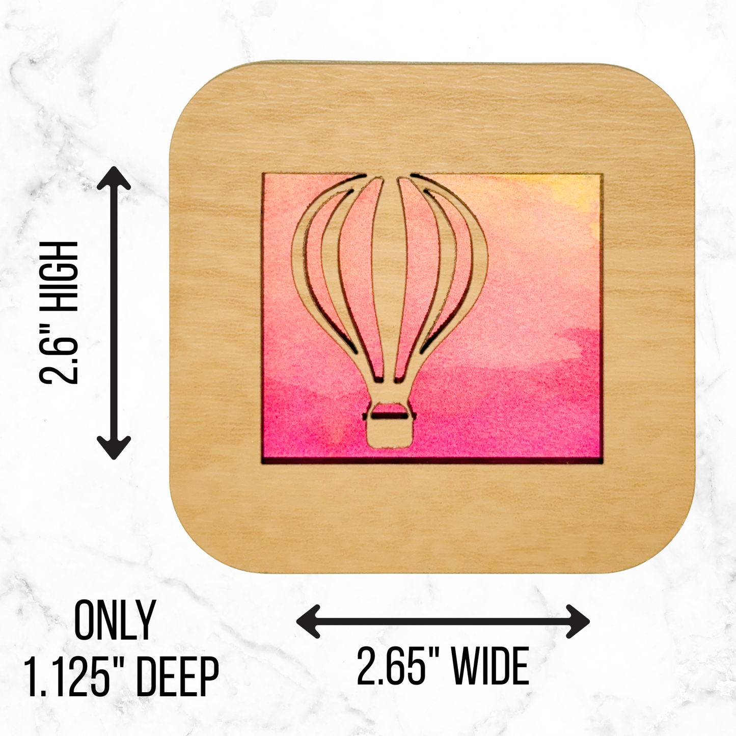Hot Air Balloon Night Light with Sunset Background