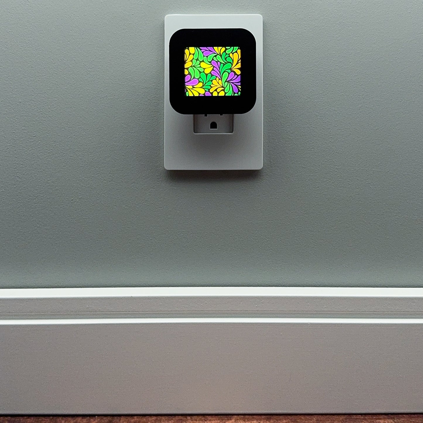 Mardi Gras Color Swirl Night Light