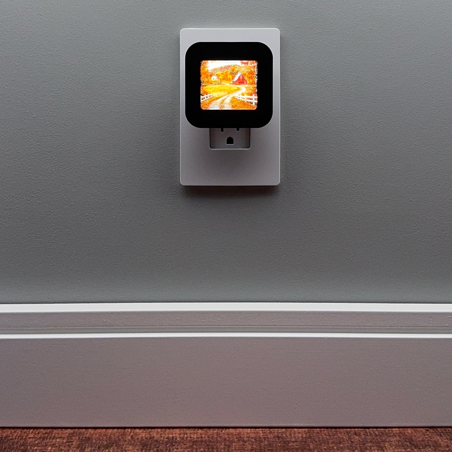 Rustic Red Barn Autumn Scene Night Light