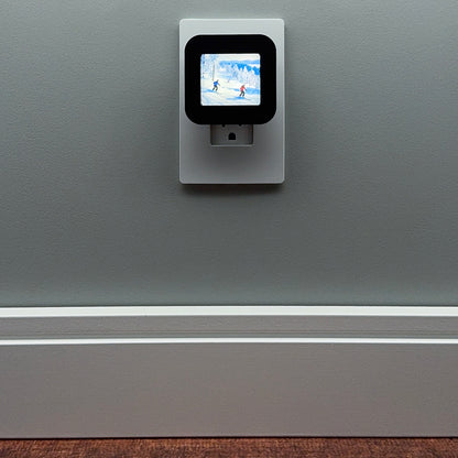 Snowy Mountain Skiing Night Light