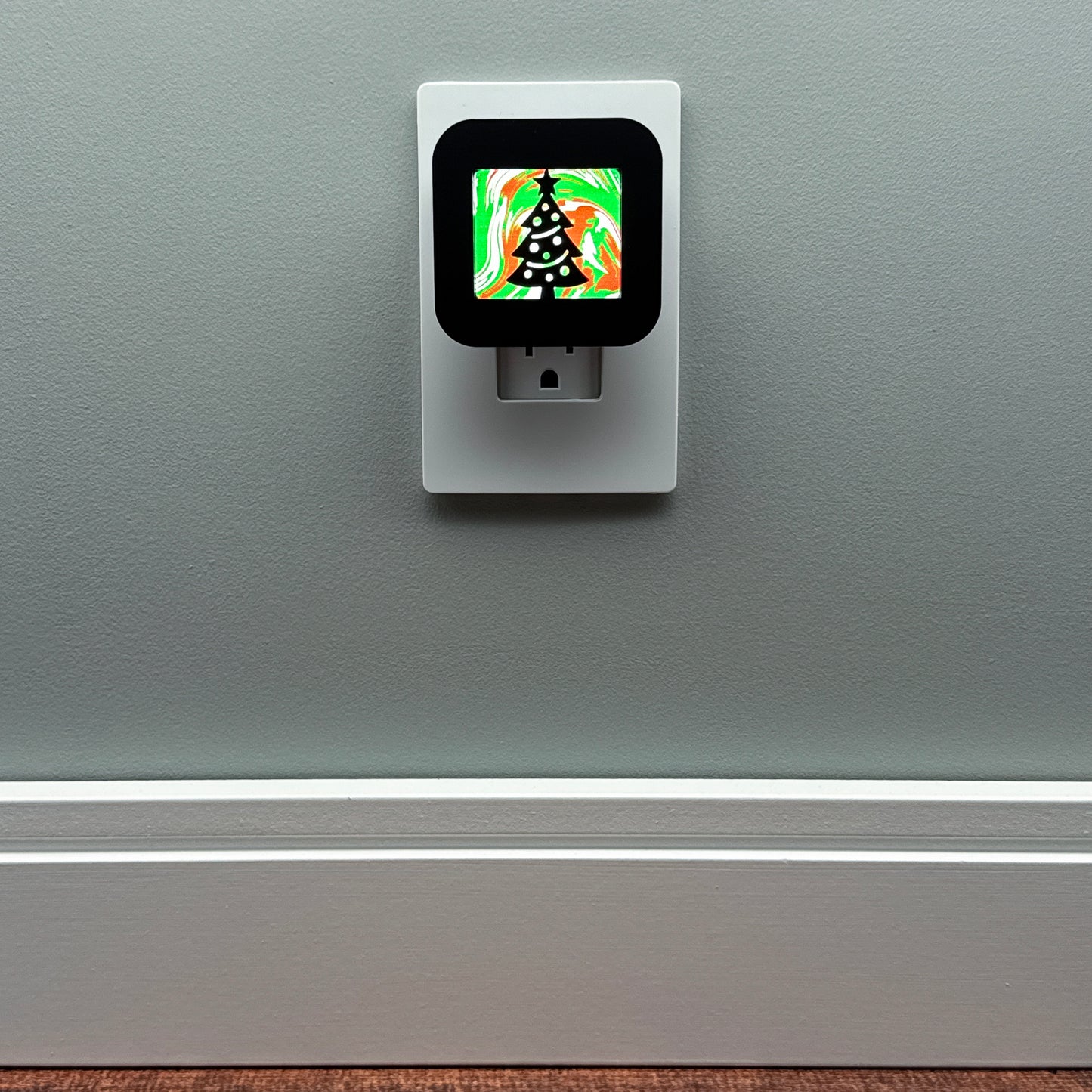 Red and Green Christmas Tree Night Light