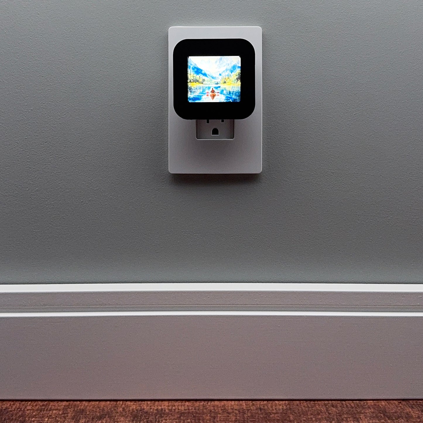 Kayak on Mountain Lake Night Light