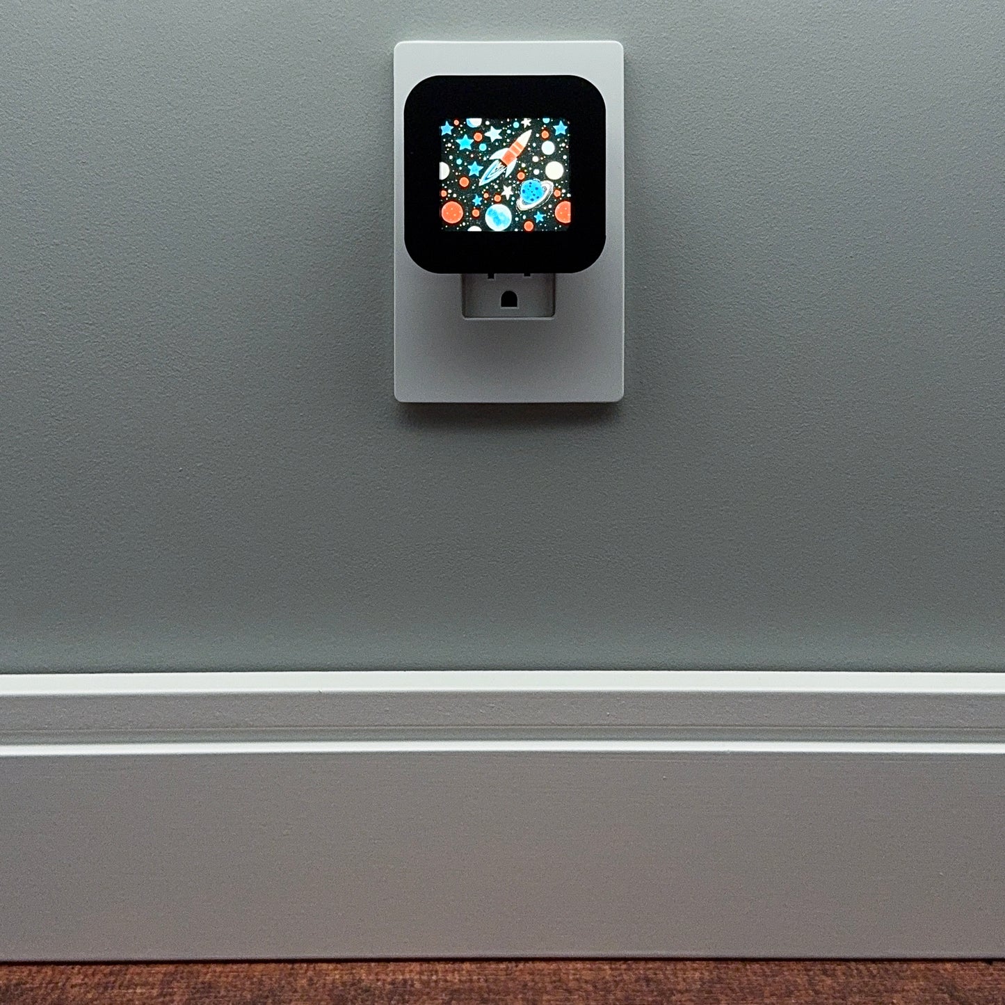 Space, Rocket Ship and Planets Night Light