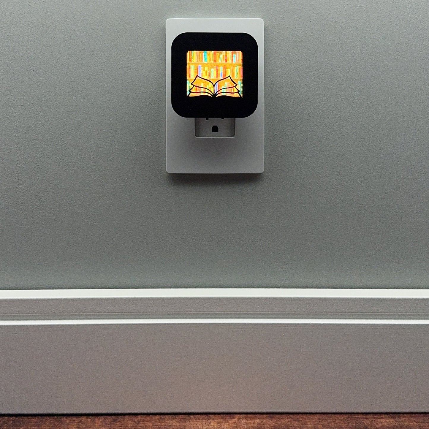 Open Book in Library Night Light