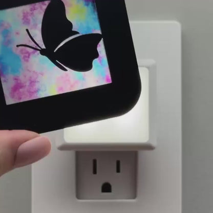 Butterfly Night Light with Watercolor Background