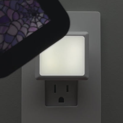 Purple Spiderweb Halloween Night Light
