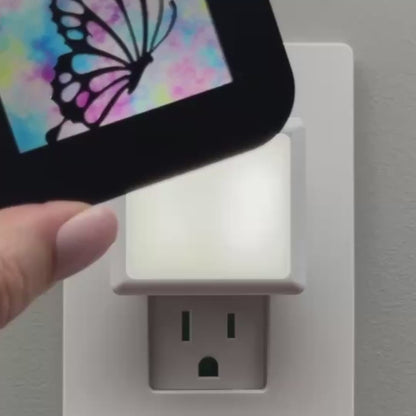 Butterfly Night Light with Watercolor Background