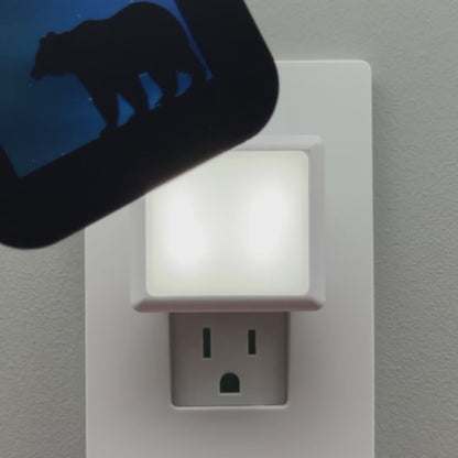 Bear Night Light with Northern Lights Background