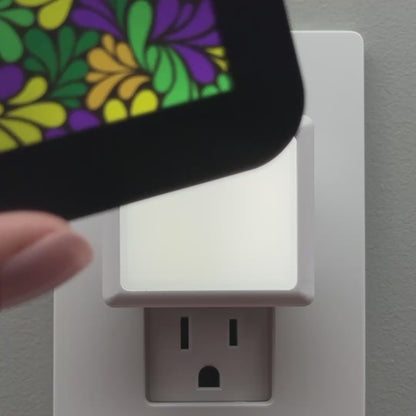 Mardi Gras Color Swirl Night Light