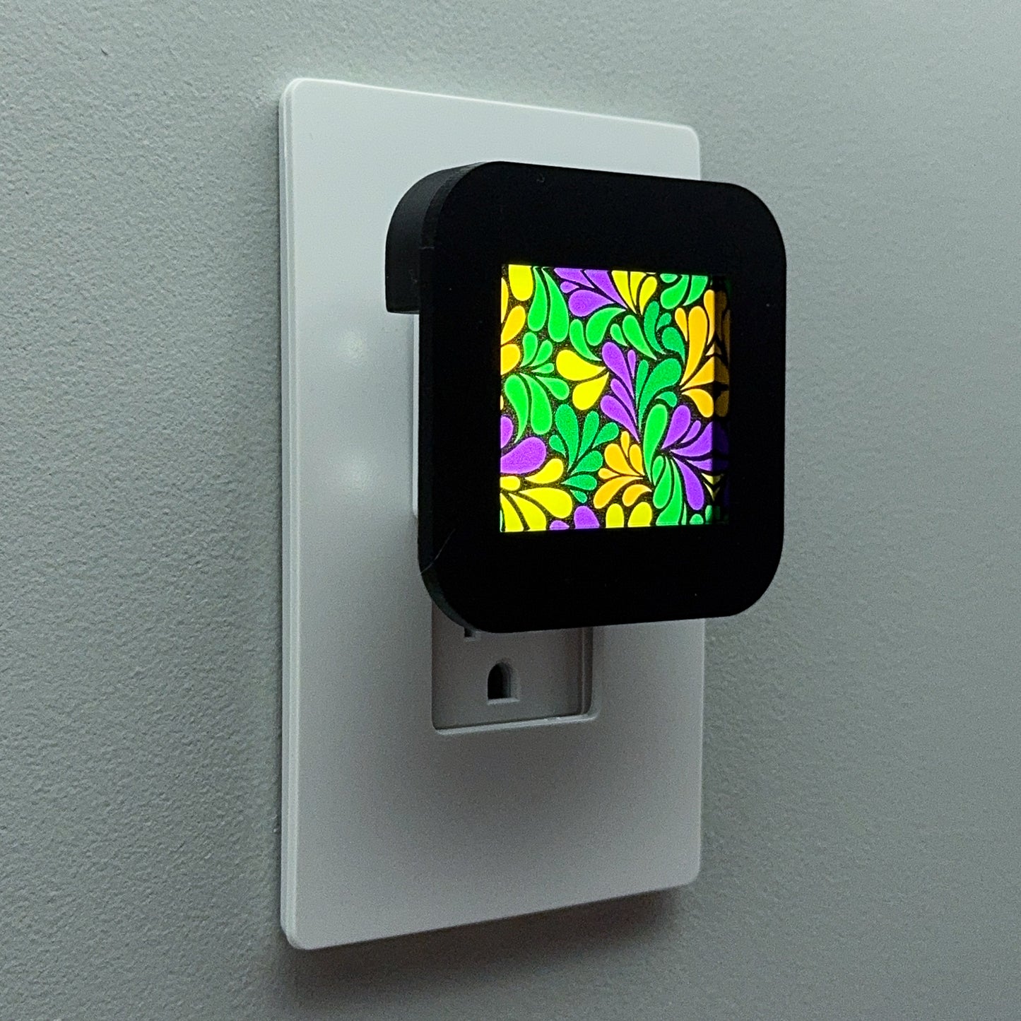 Mardi Gras Color Swirl Night Light