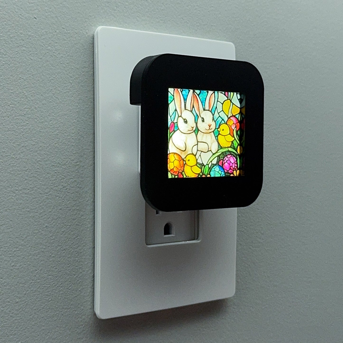 Easter Bunny Faux Stained Glass Night Light