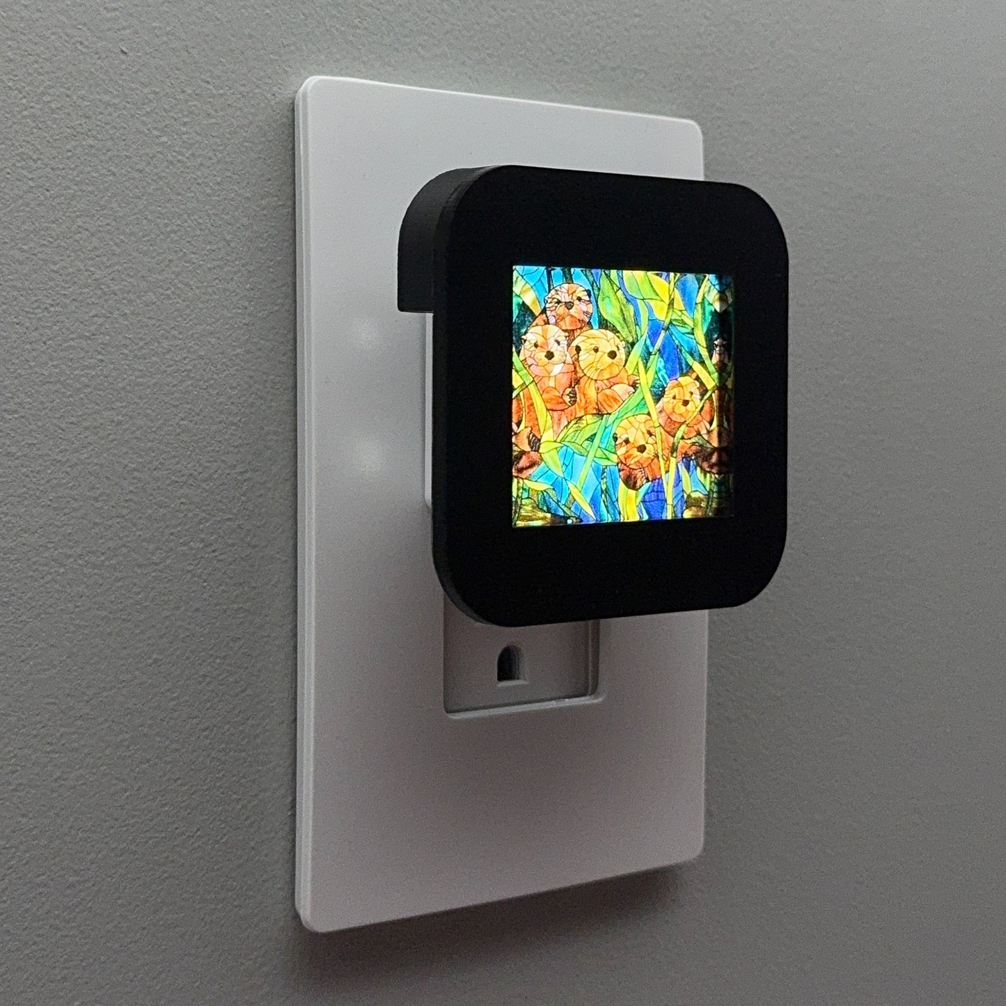 Otter Faux Stained Glass Night Light