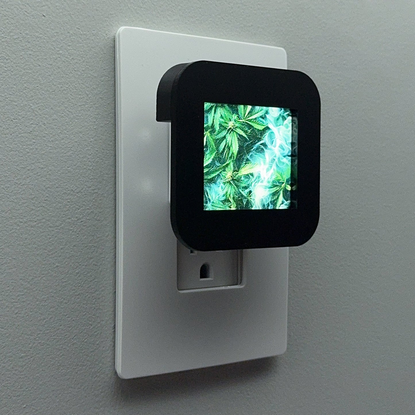 Smoke and Marijuana Leaves Night Light