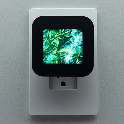 Smoke and Marijuana Leaves Night Light
