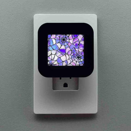 Purple Spiderweb Halloween Night Light