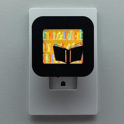 Reading Book in Library Night Light