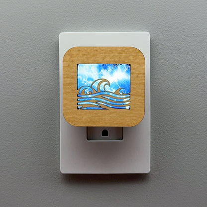 Waves Night Light with Ocean Background